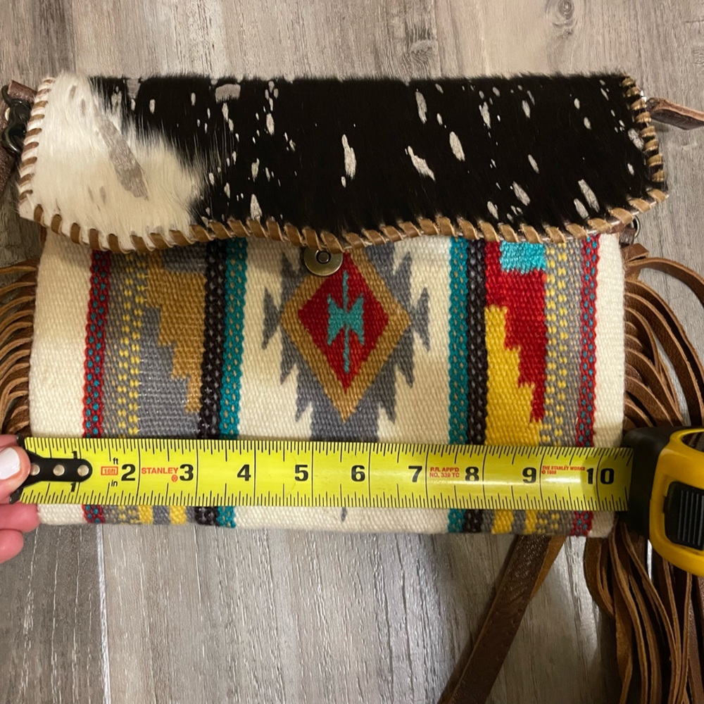 American darling saddle blanket with hair on hide crossbody purse - Picture 10 of 10